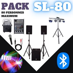 Location pack sono et éclairage pas chere 80 personnes